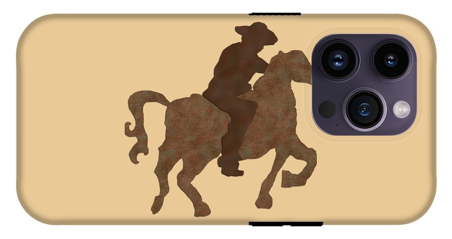 Cowboy On A Horse - Phone Case