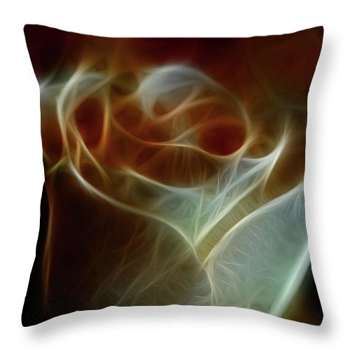 Cream and Amber Rose - Throw Pillow