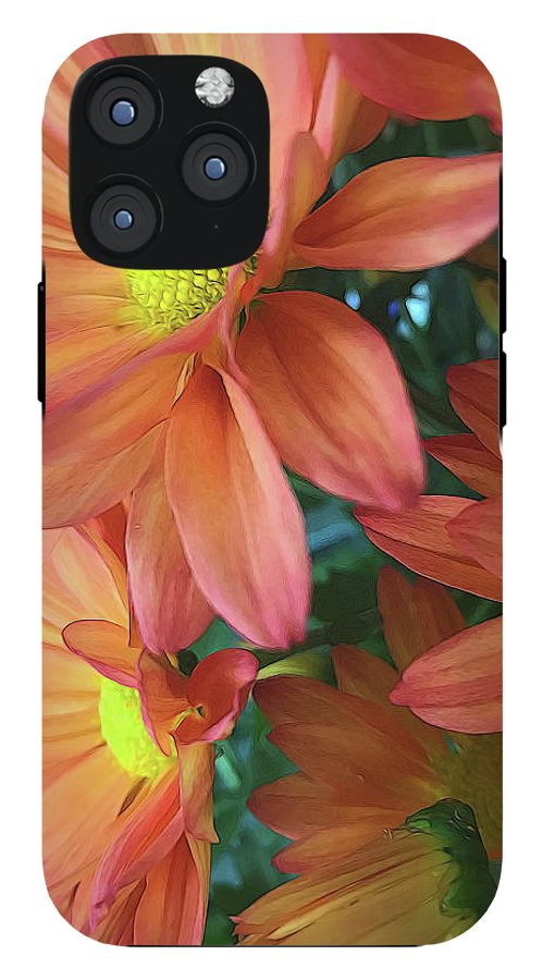 Cream and Pink Daisies Close Up - Phone Case