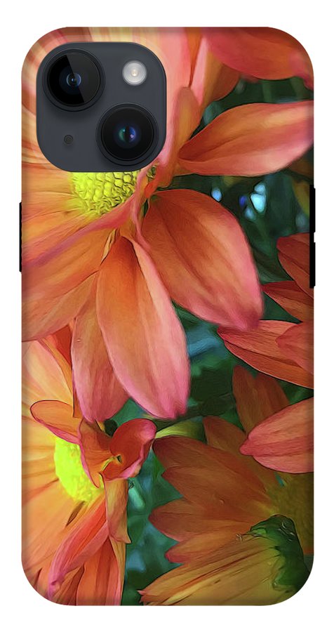 Cream and Pink Daisies Close Up - Phone Case