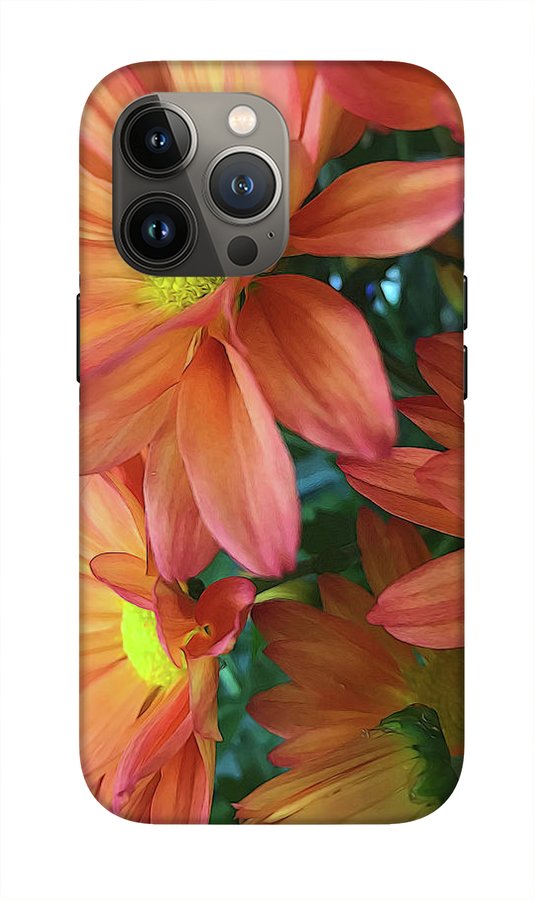 Cream and Pink Daisies Close Up - Phone Case