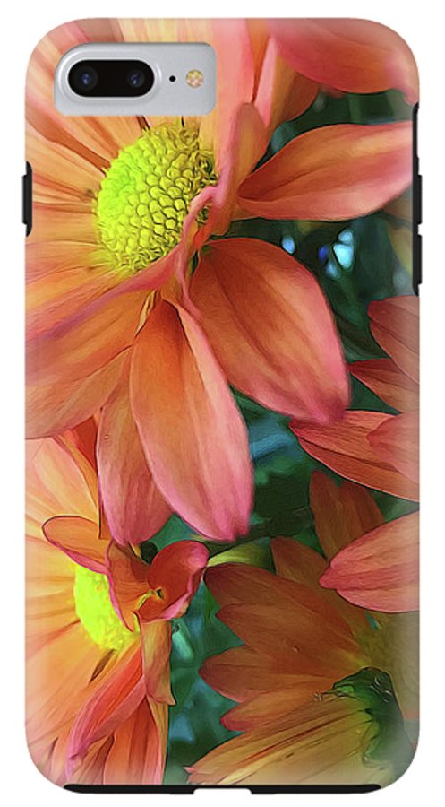 Cream and Pink Daisies Close Up - Phone Case