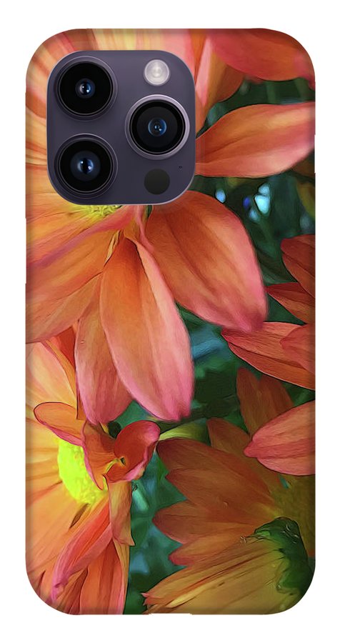 Cream and Pink Daisies Close Up - Phone Case
