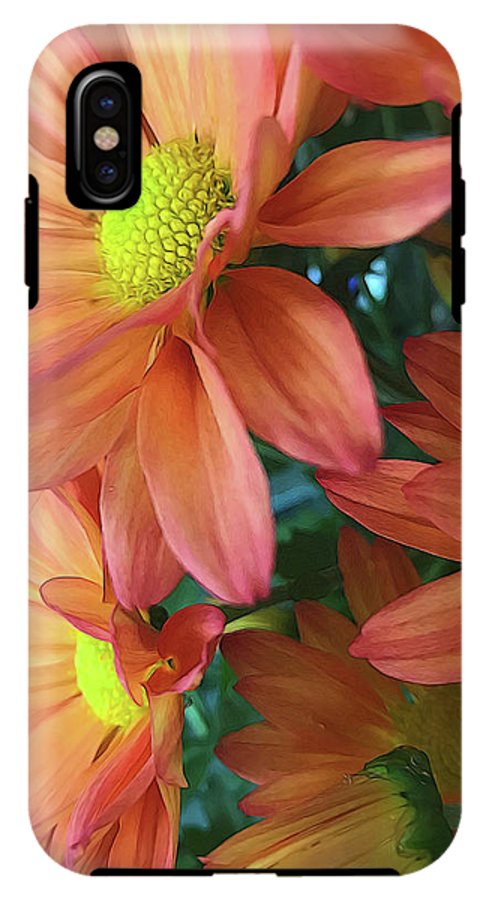 Cream and Pink Daisies Close Up - Phone Case