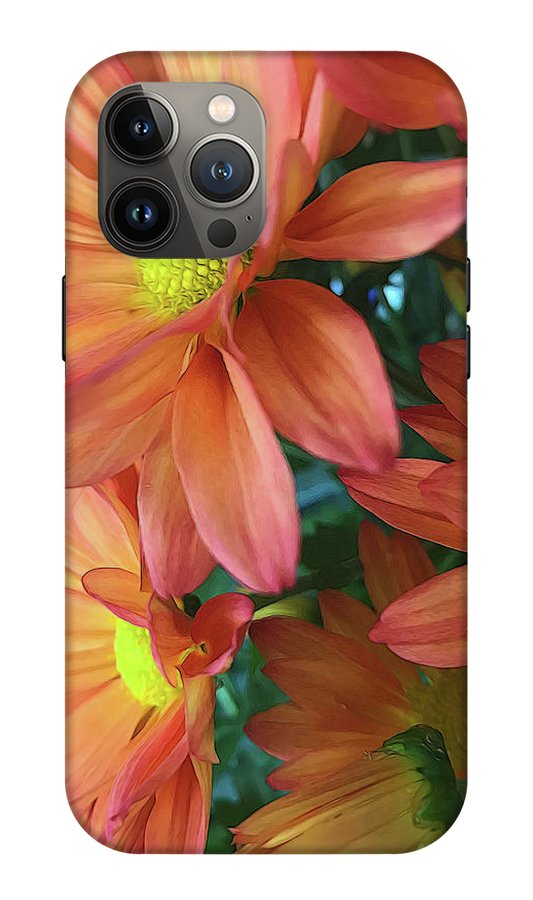 Cream and Pink Daisies Close Up - Phone Case