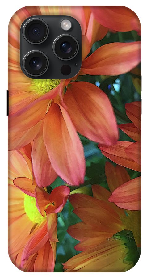 Cream and Pink Daisies Close Up - Phone Case