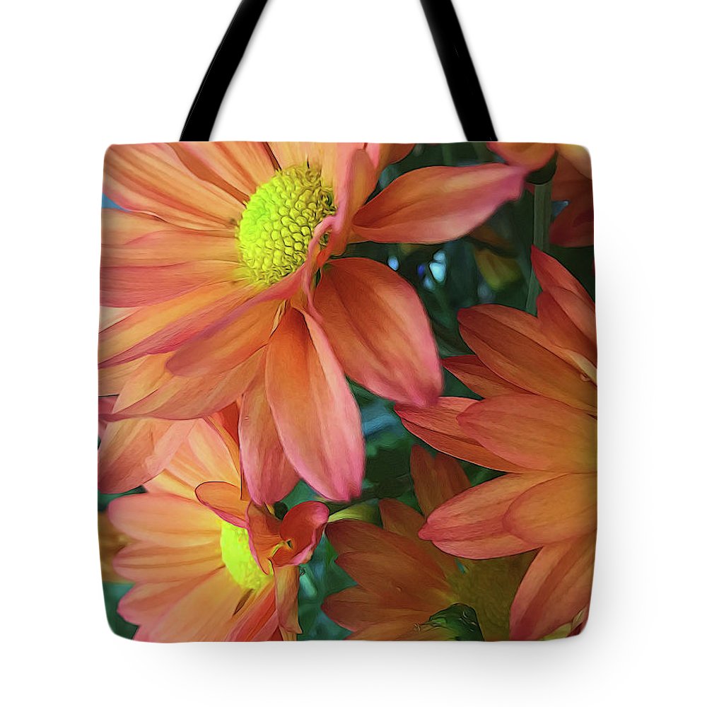 Cream and Pink Daisies Close Up - Tote Bag