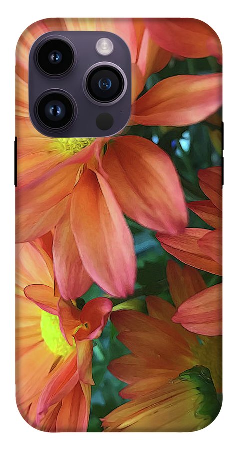Cream and Pink Daisies Close Up - Phone Case