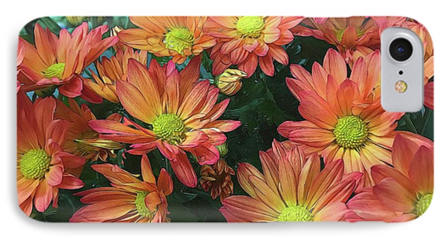 Cream and Pink Fall Flowers - Phone Case