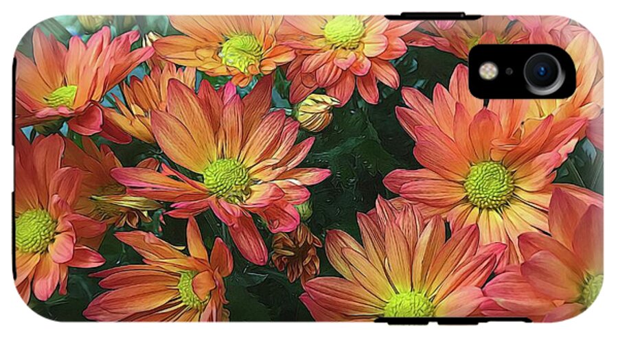 Cream and Pink Fall Flowers - Phone Case