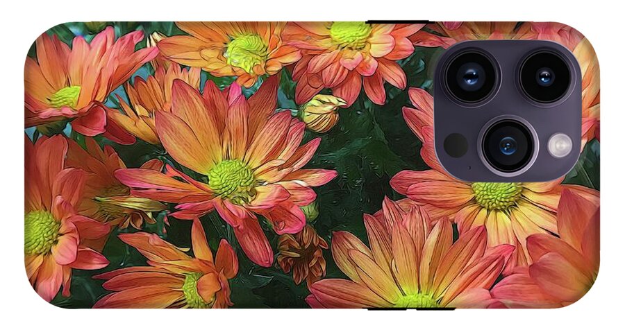 Cream and Pink Fall Flowers - Phone Case