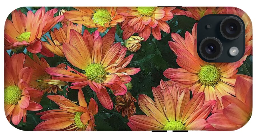 Cream and Pink Fall Flowers - Phone Case