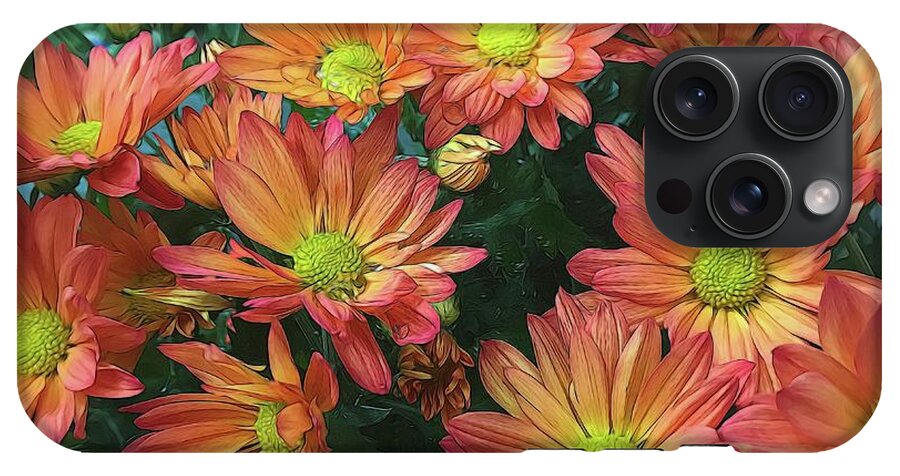 Cream and Pink Fall Flowers - Phone Case
