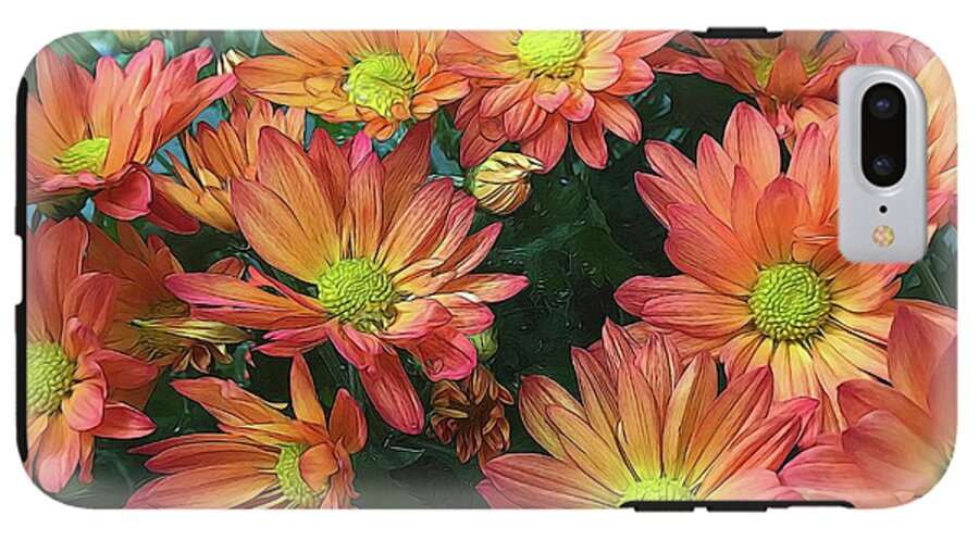 Cream and Pink Fall Flowers - Phone Case