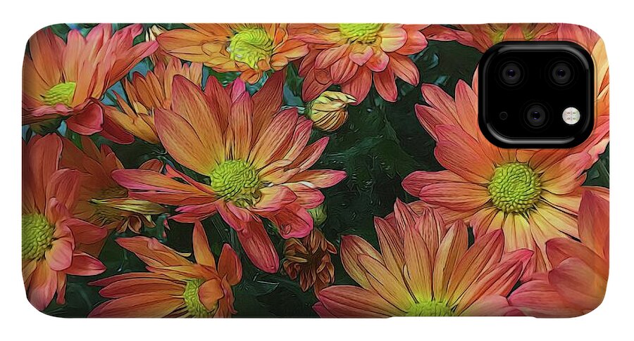 Cream and Pink Fall Flowers - Phone Case
