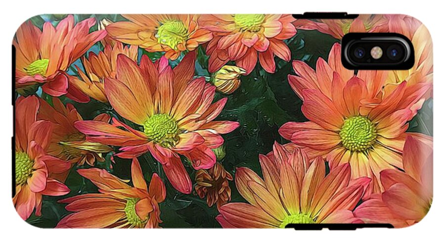 Cream and Pink Fall Flowers - Phone Case