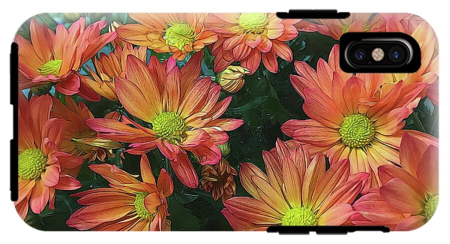 Cream and Pink Fall Flowers - Phone Case
