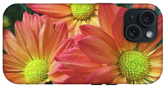 Cream And Pink Three Flower Close Up - Phone Case