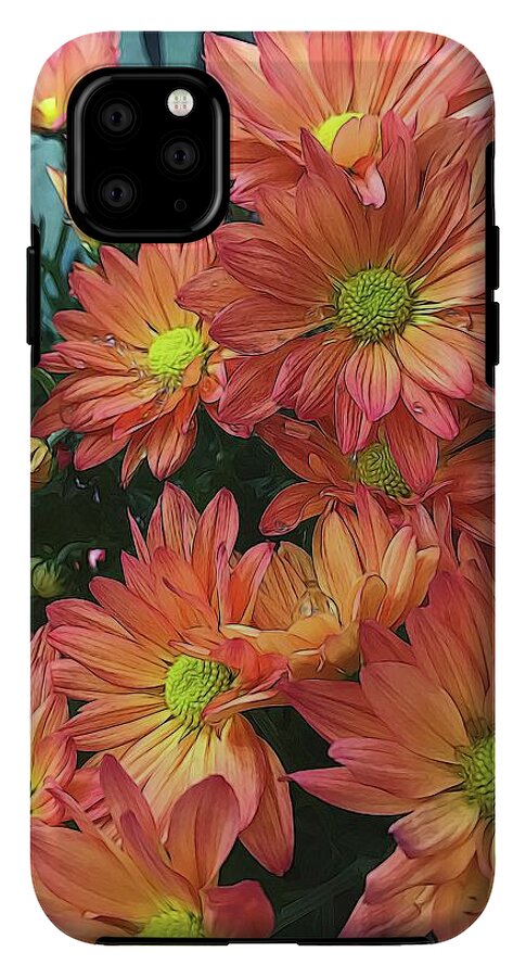 Cream and Pink watered Flowers - Phone Case