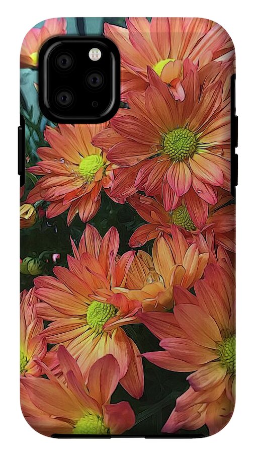 Cream and Pink watered Flowers - Phone Case