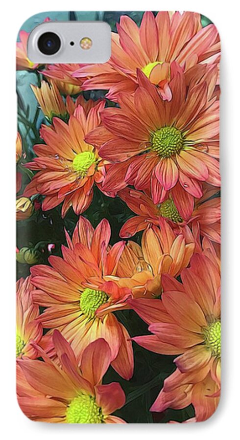 Cream and Pink watered Flowers - Phone Case