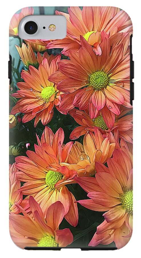 Cream and Pink watered Flowers - Phone Case