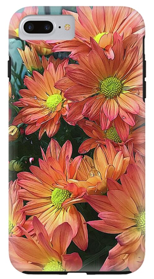 Cream and Pink watered Flowers - Phone Case