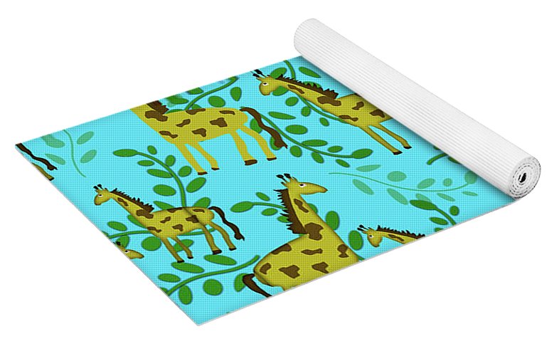 Cute Giraffes Pattern - Yoga Mat