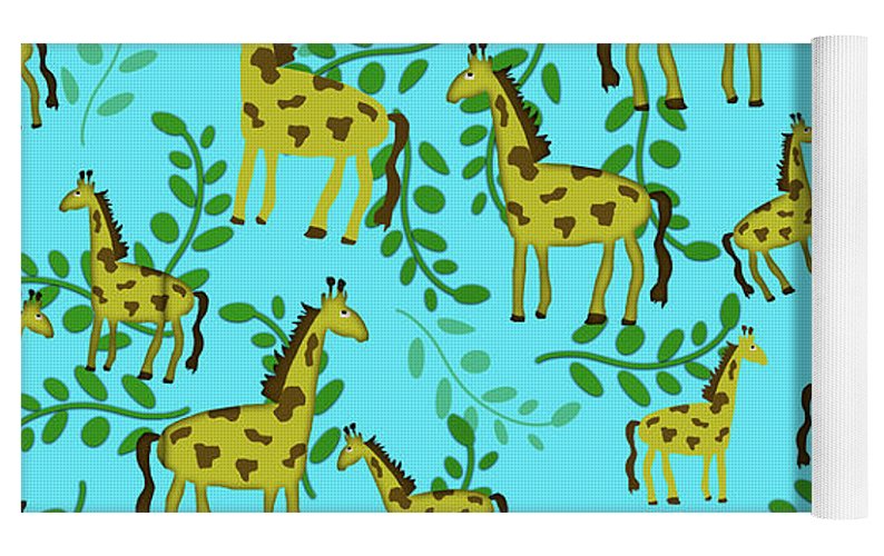 Cute Giraffes Pattern - Yoga Mat