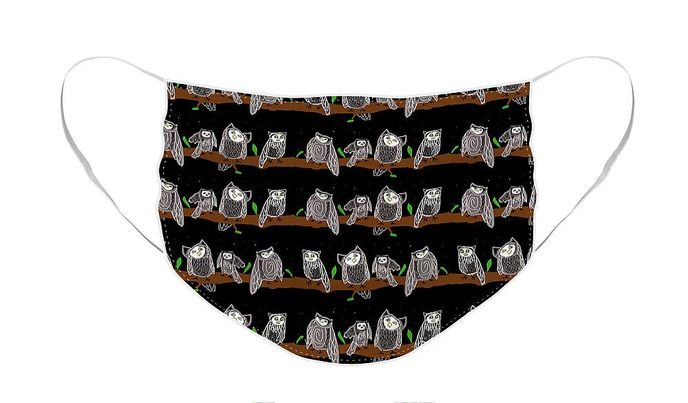 Cute Owls Pattern - Face Mask