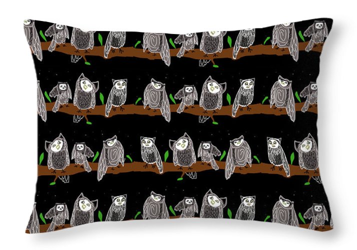 Cute Owls Pattern - Throw Pillow