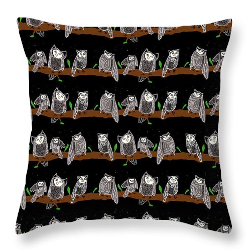 Cute Owls Pattern - Throw Pillow