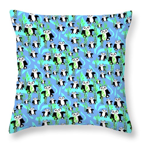 Cute Panda Bears Pattern - Throw Pillow