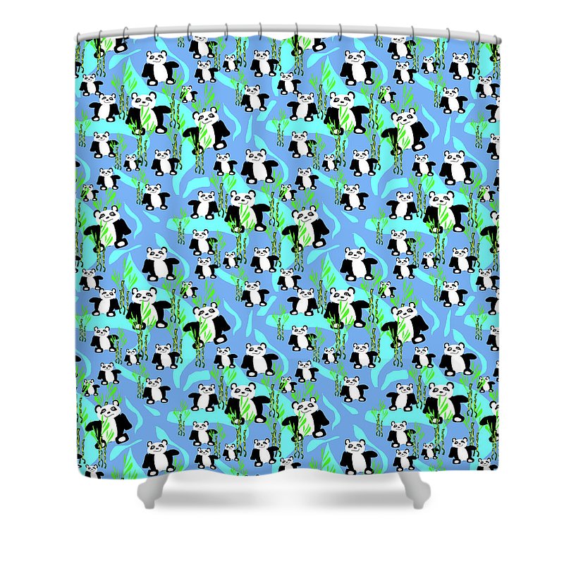 Cute Panda Bears Pattern - Shower Curtain