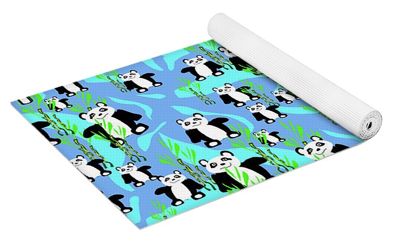 Cute Panda Bears Pattern - Yoga Mat