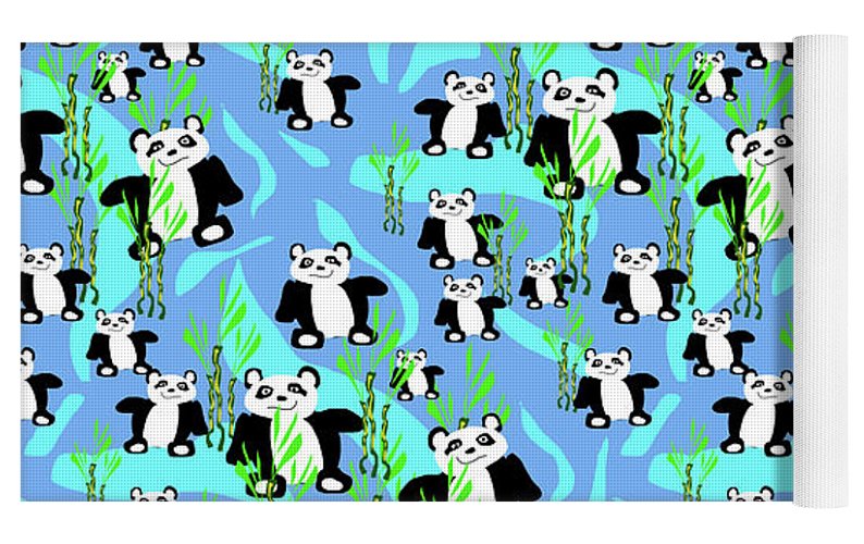 Cute Panda Bears Pattern - Yoga Mat