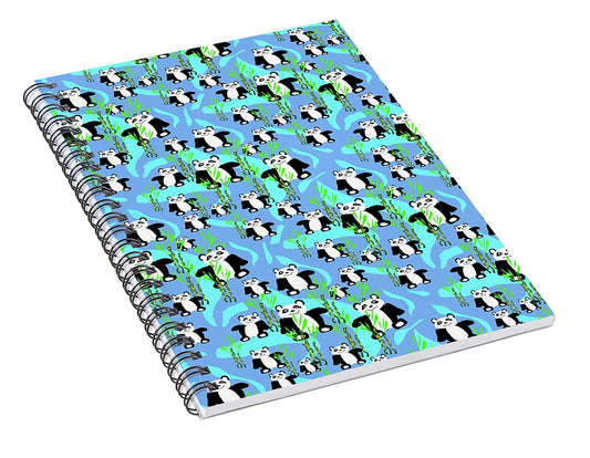 Cute Panda Bears Pattern - Spiral Notebook
