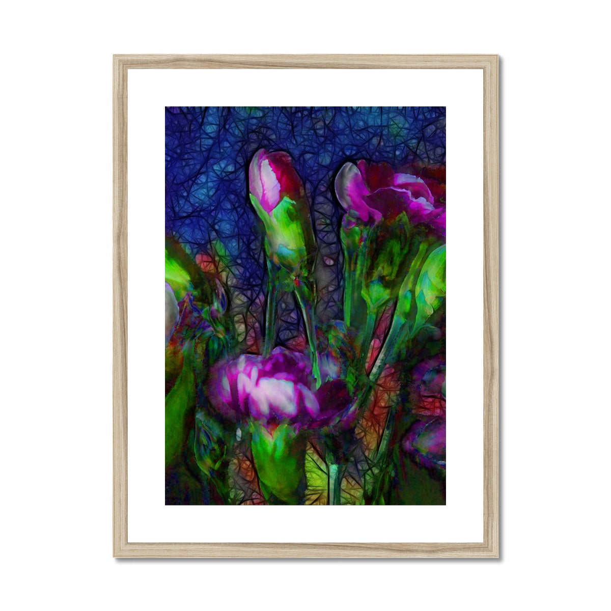 Abstract Pink Carnations Framed & Mounted Print