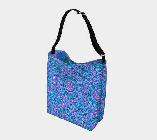 Blue and Purple Tie Dye Day Tote