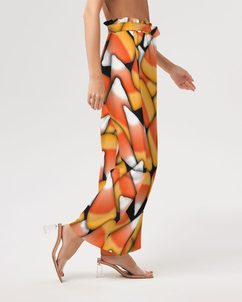 Candy Corn Pattern Women's High-Rise Wide Leg Pants