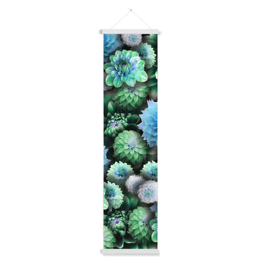 Blue Green Dahlias Wall Height Chart
