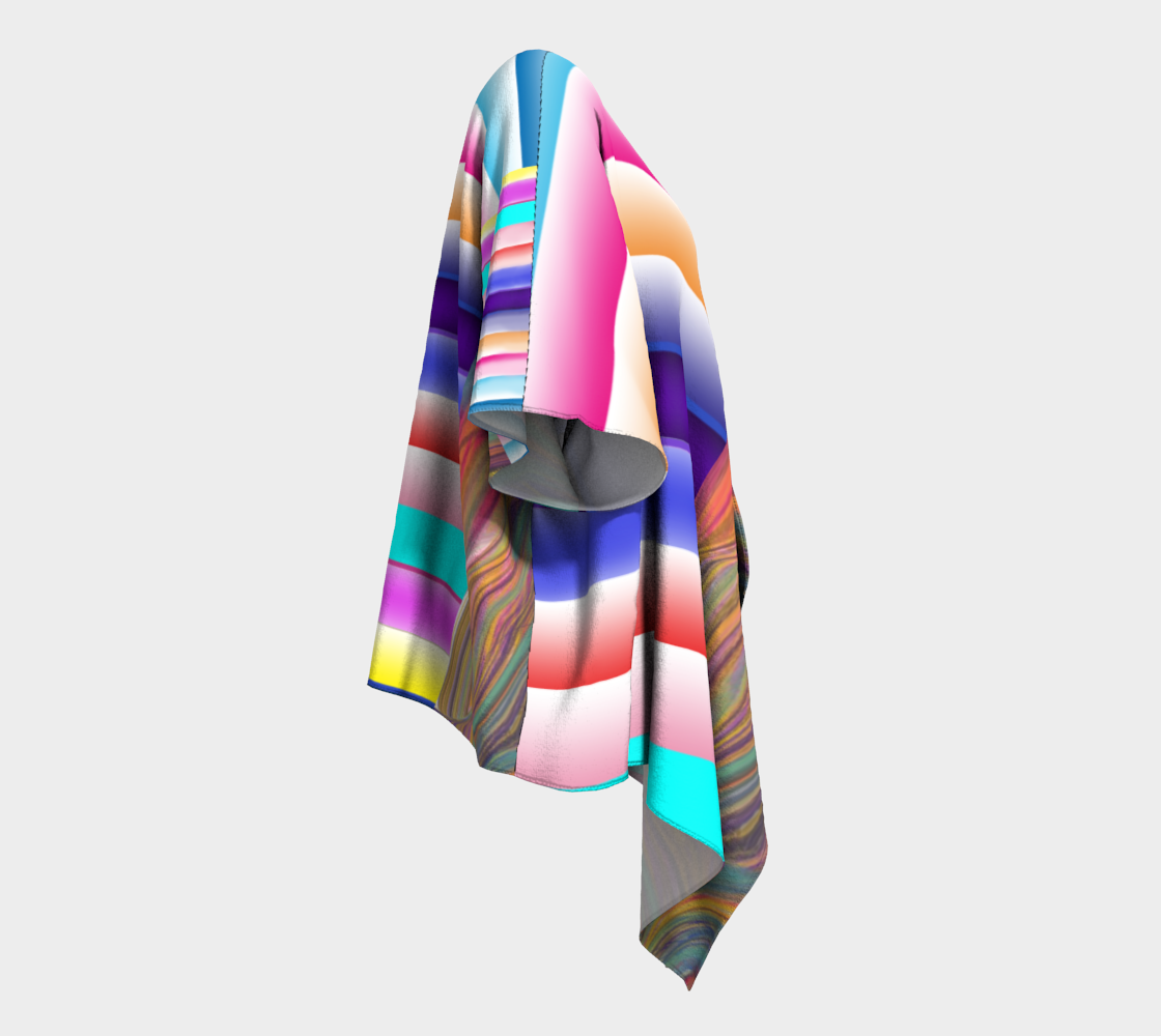 Cotton Candy Stripes Draped Kimono