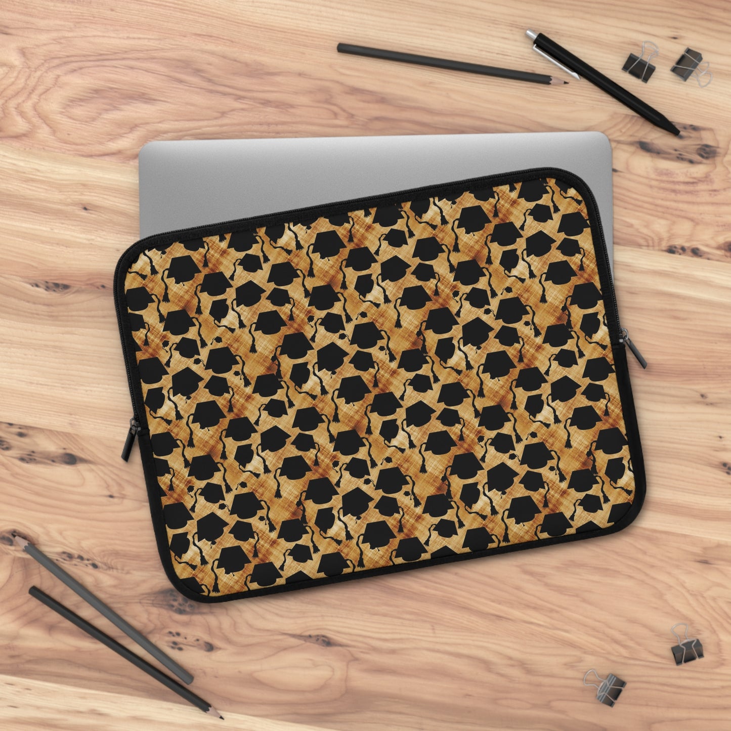 Graduation Hats Pattern Laptop Sleeve