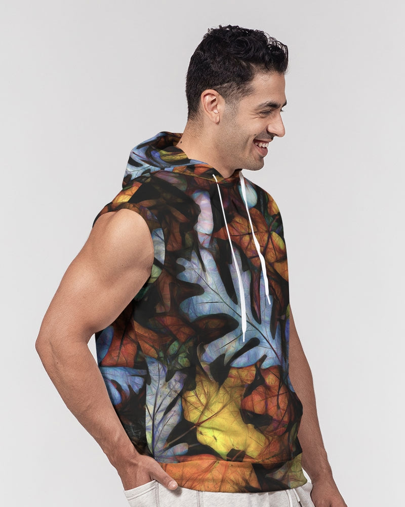 Mid October Leaves Men's Premium Heavyweight Sleeveless Hoodie