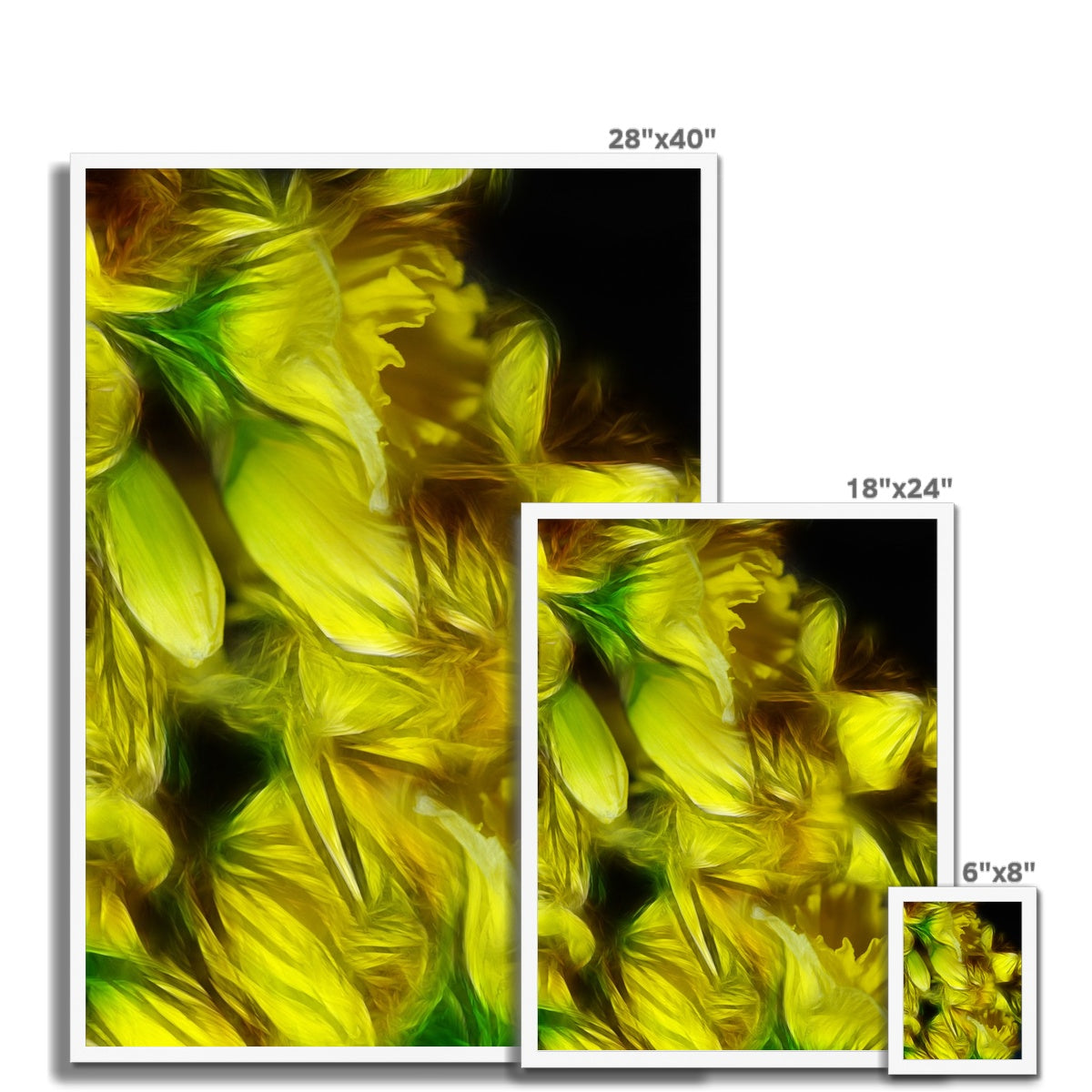 Abstract Yellow Daffodils Framed Print