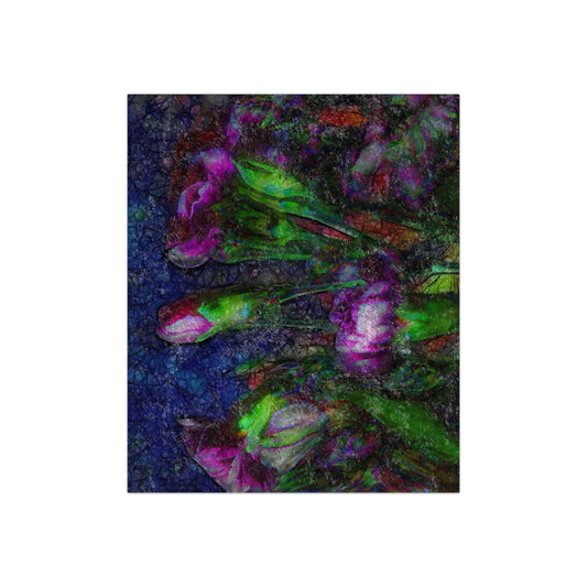 Abstract Pink Carnations Crushed Velvet Blanket
