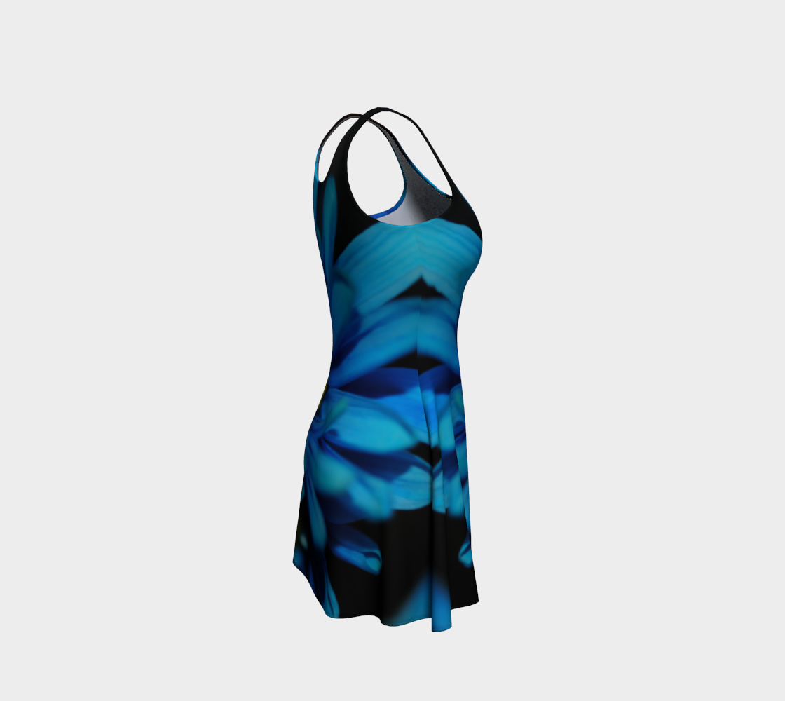 Blue Daisy Flare Dress