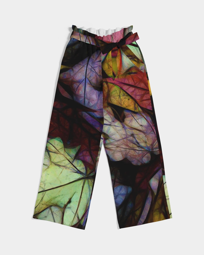 Fall Leaves Abstract Women's High-Rise Wide Leg Pants