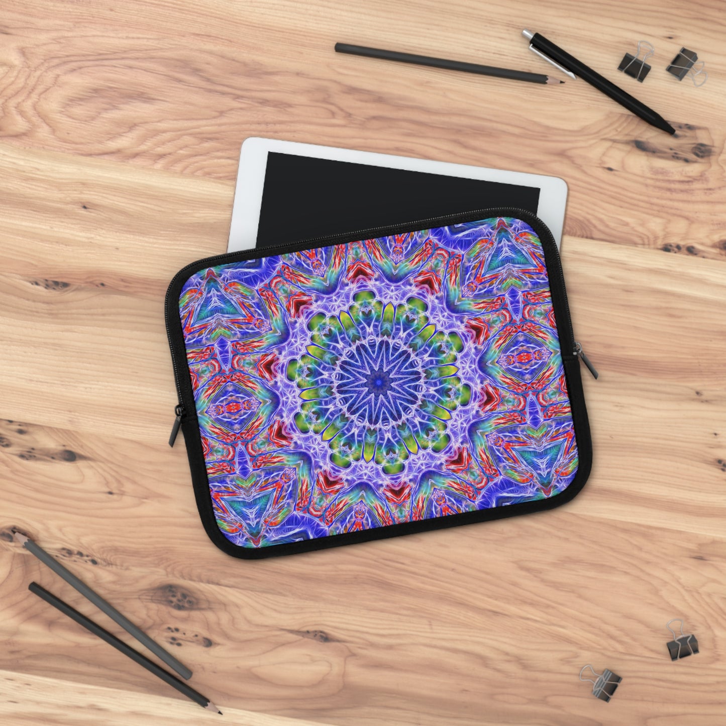 Blue Red Kaleidoscope Laptop Sleeve