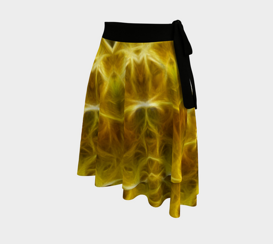 Yellow Abstract Wrap Skirt